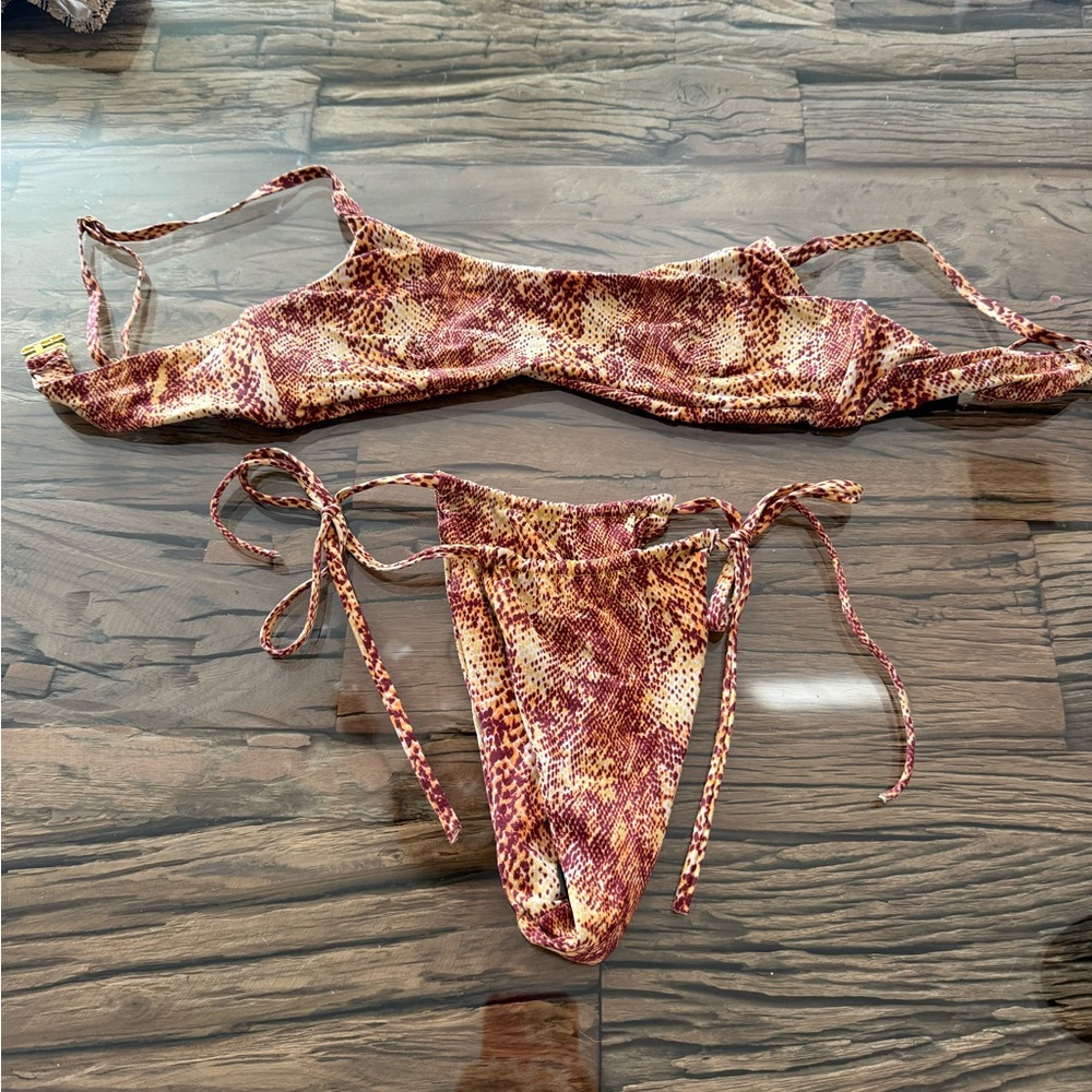 Urban Outfitters Red and Yellow Bikini Top